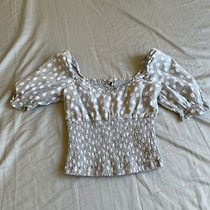 XS Crop top with poof sleeves